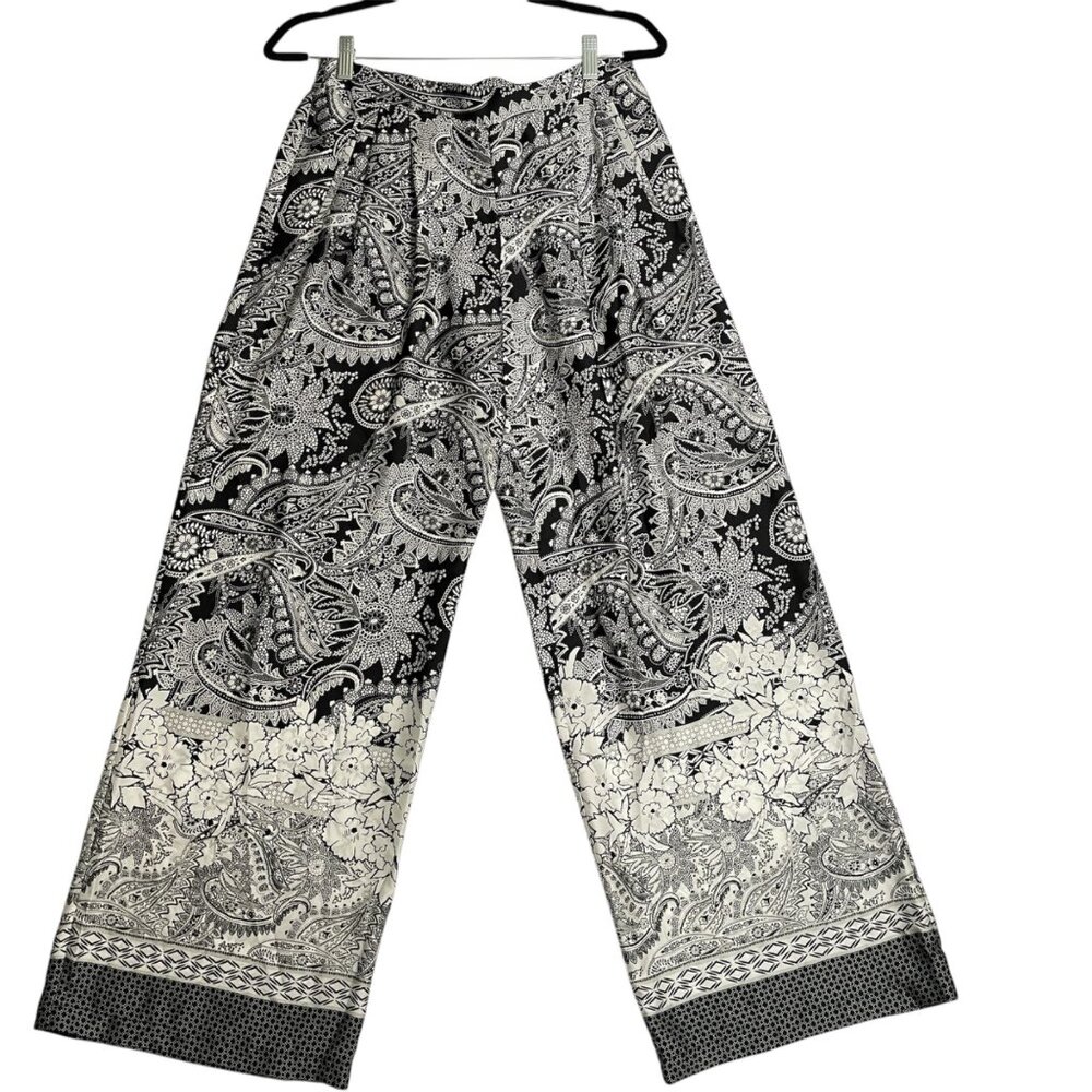 Victorias Secret Pants Womens 4 Paisley Floral Wide-Leg Relaxed Fit Lightweight